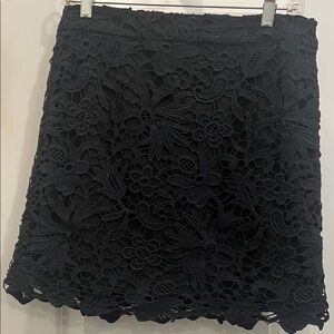 Banana Republic Black Floral Lace Mini Skirt